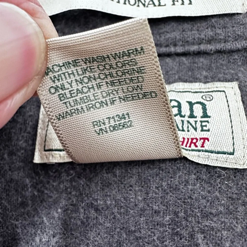 LL‎ Bean 90’s flannel shirt Gray chamois cloth shirt.XL - soft heavy USA